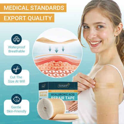 ✅Official Store |Ourlyard® Hyaluronic Acid Nano Microneedle Repair Tape🗽🎉(Treatment of old and new scars, reduction of surgical scars, stretch marks, keloids, acne, burns, warts, dermatomes and varicose veins)