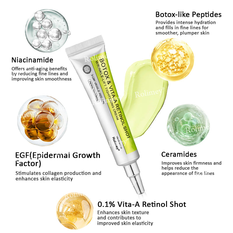 💞Made and shipped from the USA 💫Rolimey® Botox & Vita-A Retinol Shot Wrinkle-Lift Tightening cream - Last Day Promotion 70% OFF