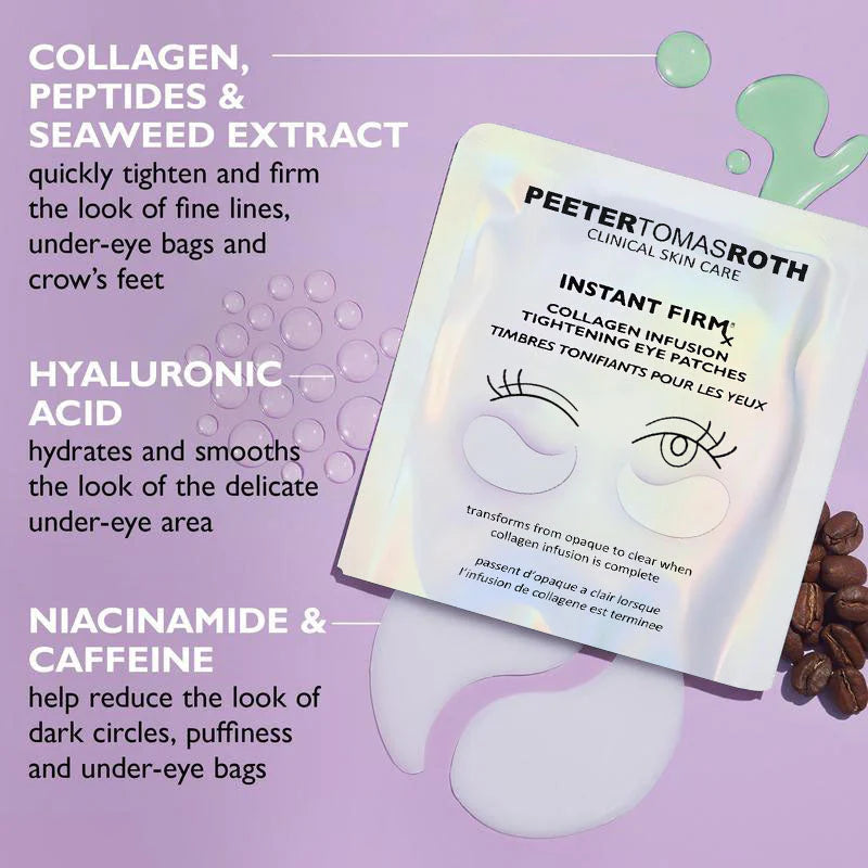 🐦Last 3 Hours: 70% OFF🔥 - Collagen Eye Patches (8 Pairs) with Niacinamide & Hyaluronic Acid for Firming, Hydration, & Brightening