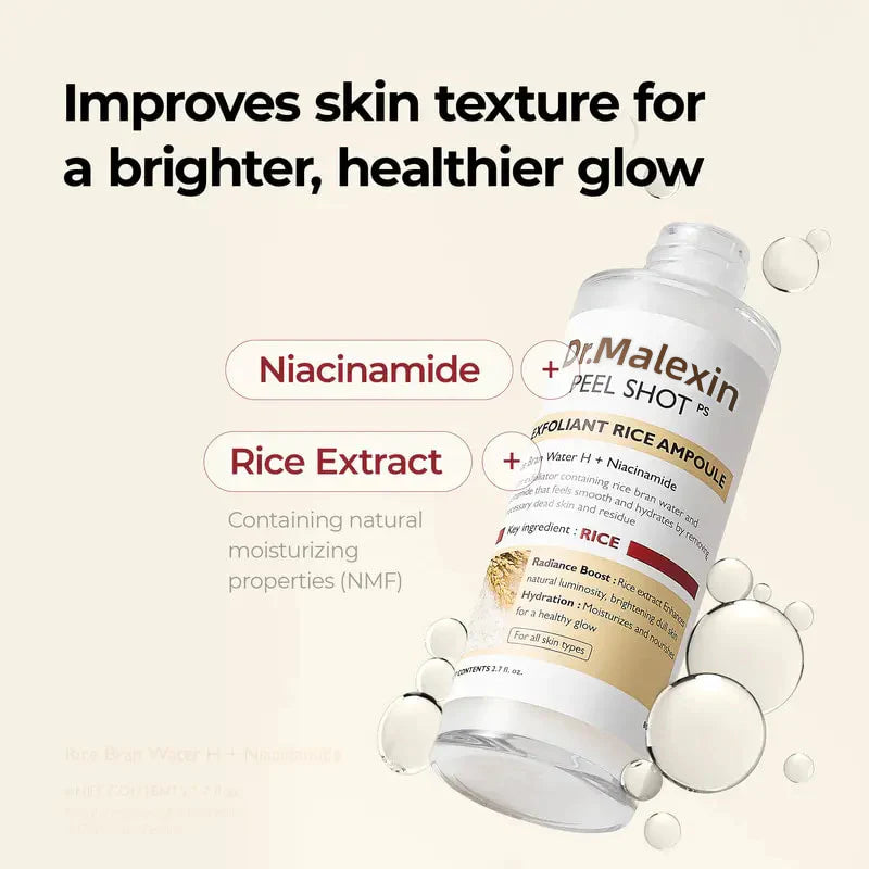 AQA✨✨Last Day 50%OFF:Peel Shot Glow White Rice Peeling Ampoule