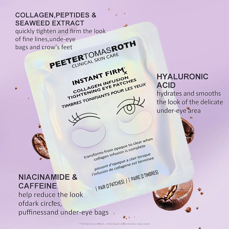 🐦Last 3 Hours: 70% OFF🔥 - Collagen Eye Patches (8 Pairs) with Niacinamide & Hyaluronic Acid for Firming, Hydration, & Brightening