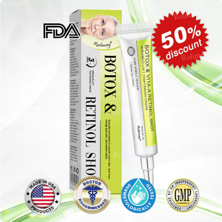 💞Made and shipped from the USA 💫Rolimey® Botox & Vita-A Retinol Shot Wrinkle-Lift Tightening cream - Last Day Promotion 70% OFF